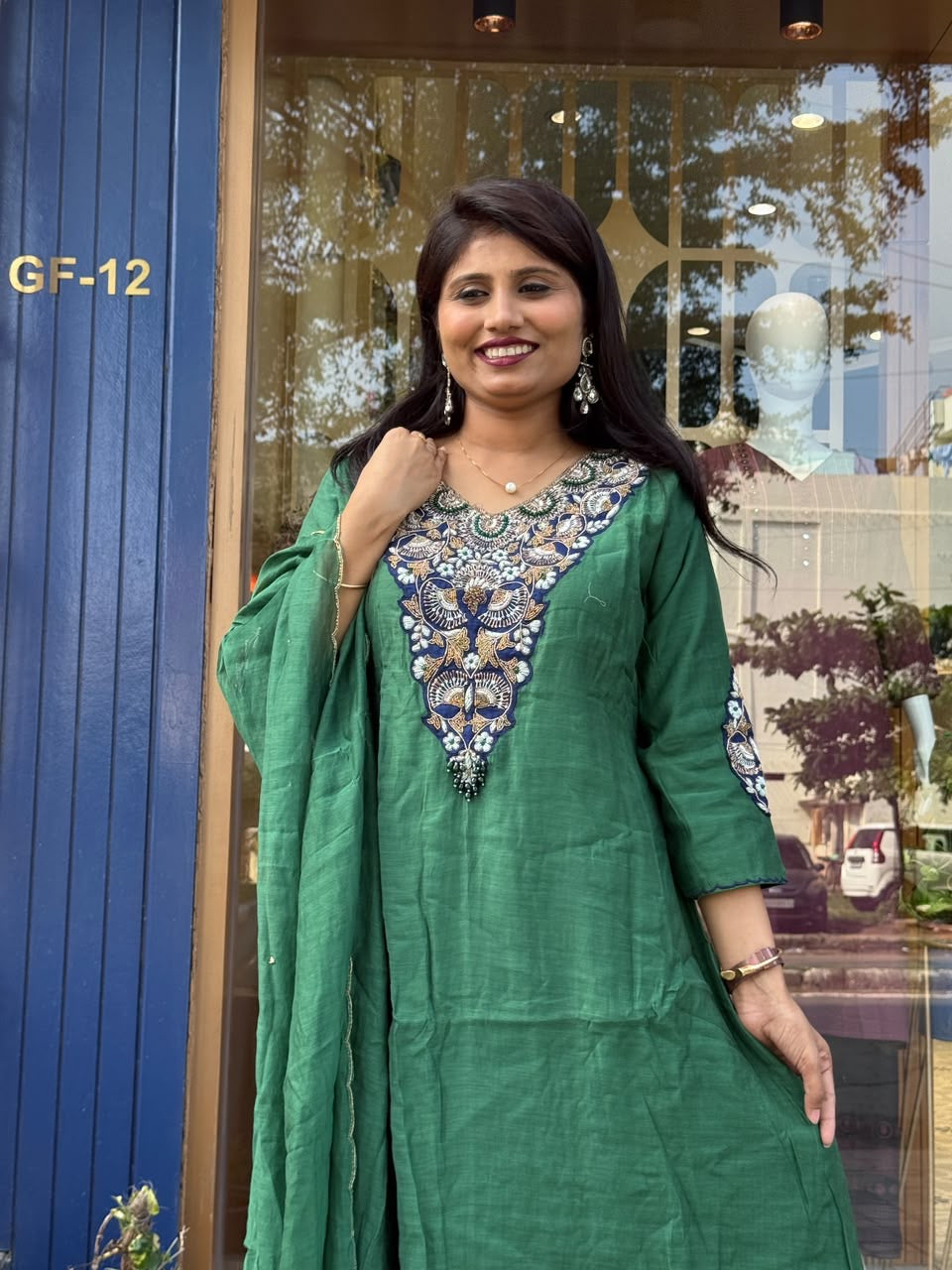 Kelly Mul Chanderi Suit: 372