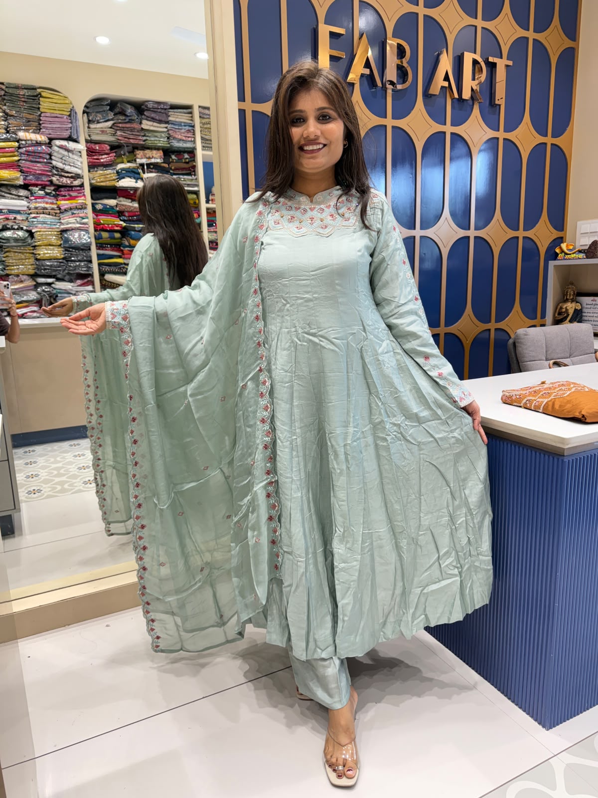 Walter Neck Solder Anarkali: 241
