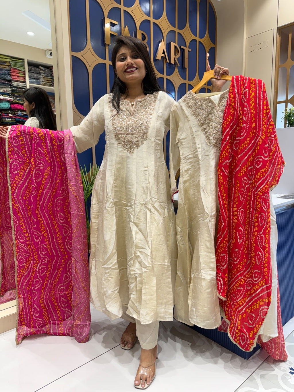 Bandhani Duppata Dress: 412