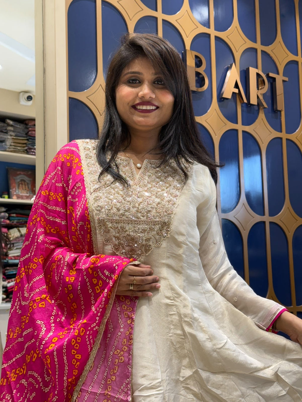 Bandhani Duppata Dress: 412