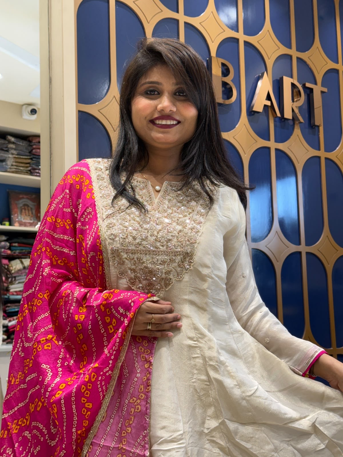 Bandhani Duppata Dress: 412
