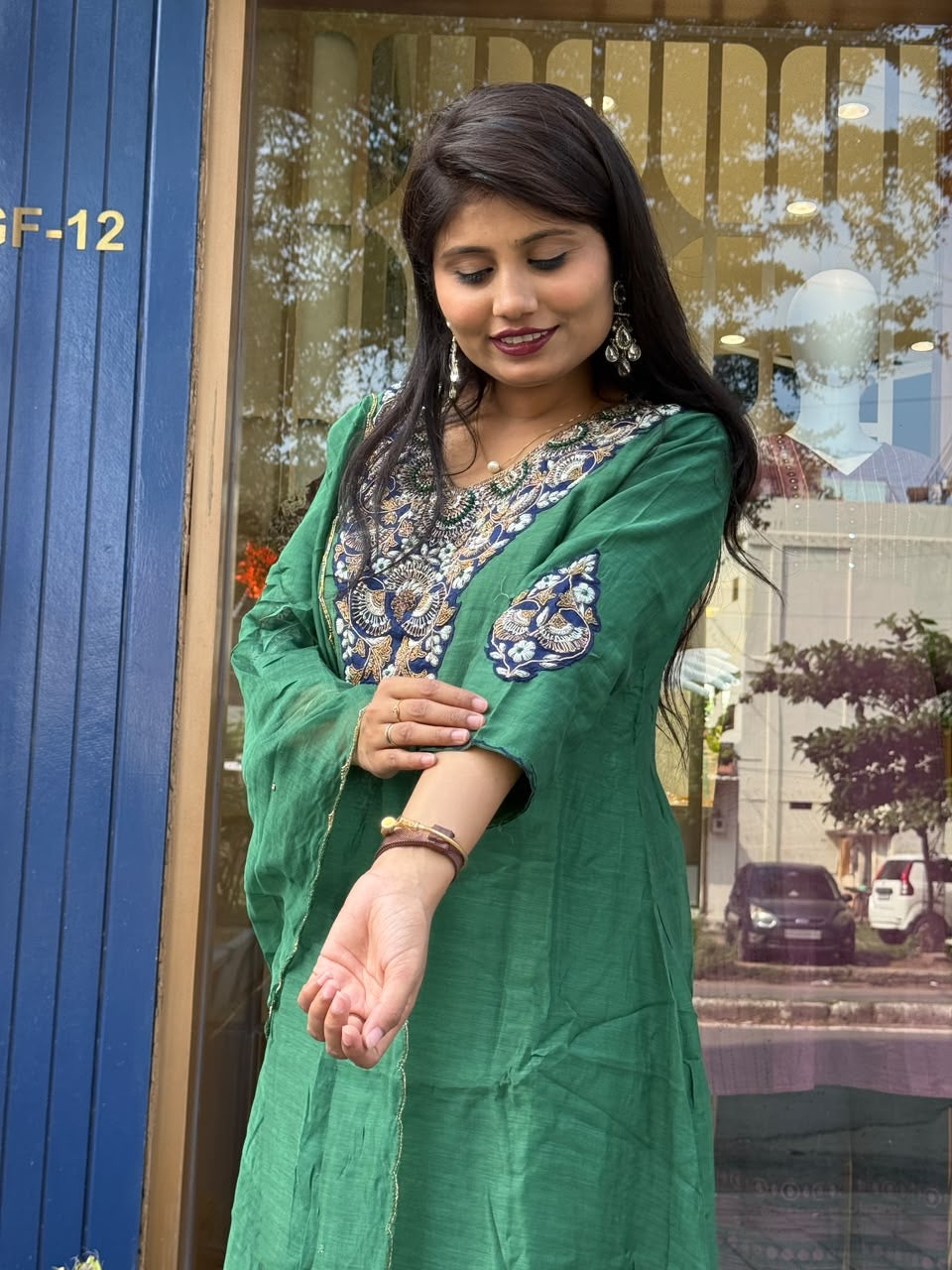 Kelly Mul Chanderi Suit: 372