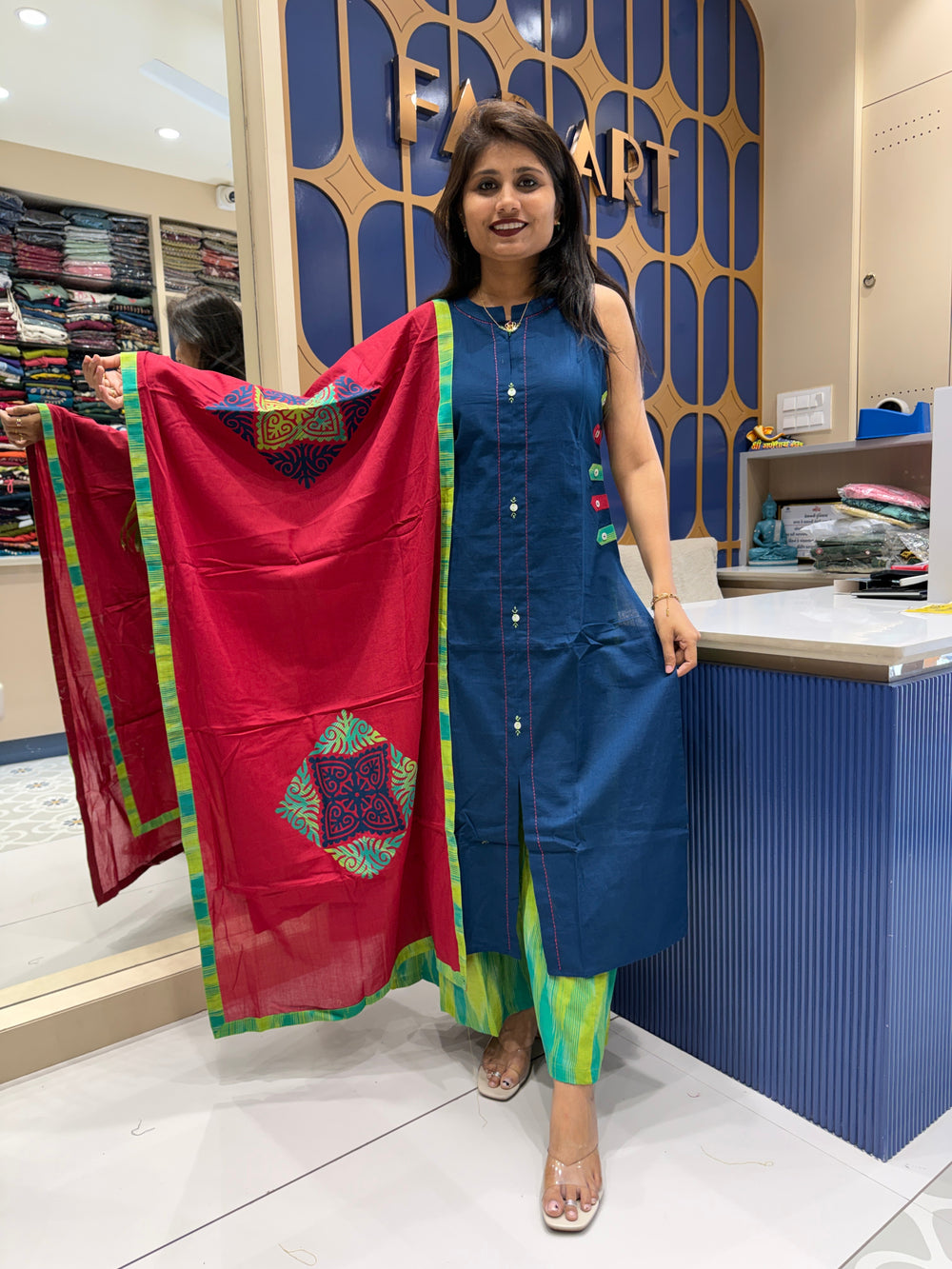 Super Hit Jamdani Dress: 0098
