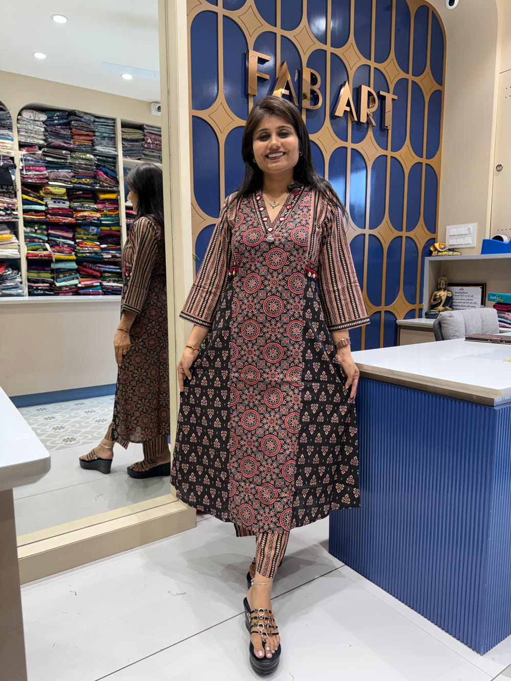 Ajarakh Designer Two-Piece: 166