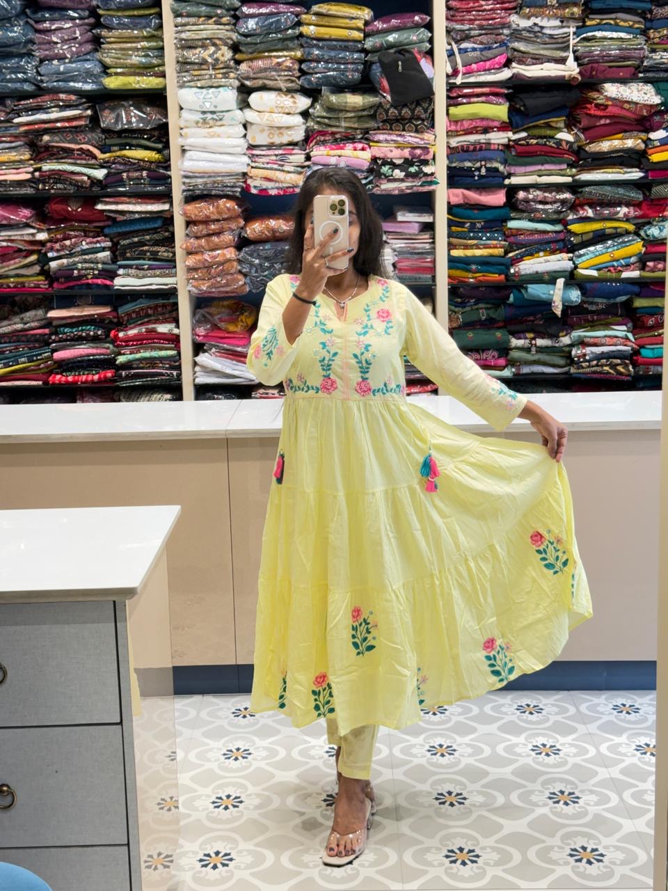 Mul Mul Cotton Anarkali: 275