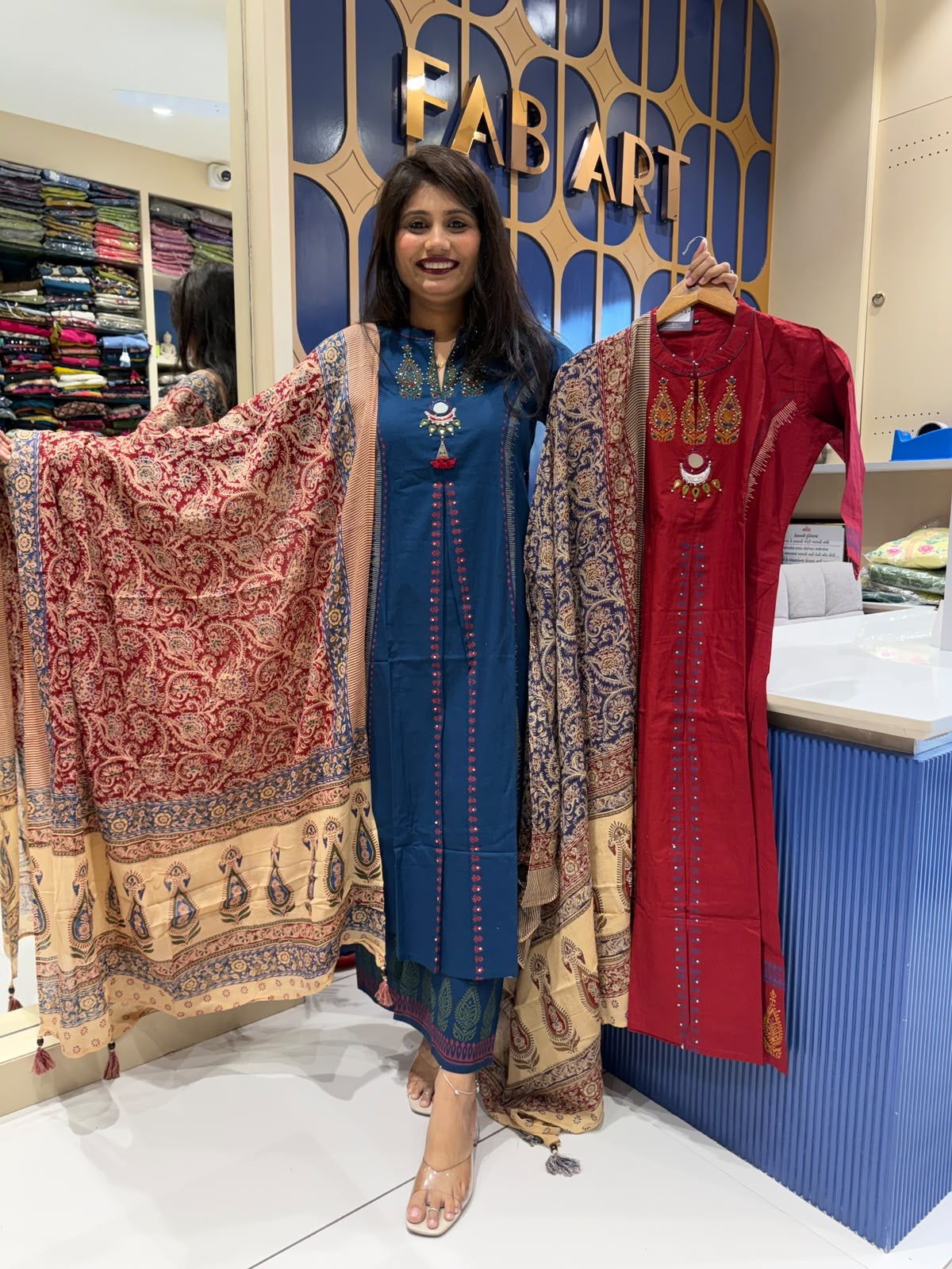 Kalamkari Dupatta Dress: 394