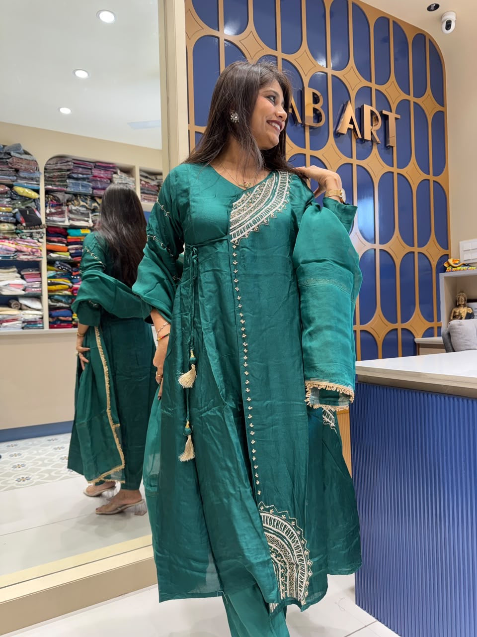 Parvati Mul Chanderi Dress: 316
