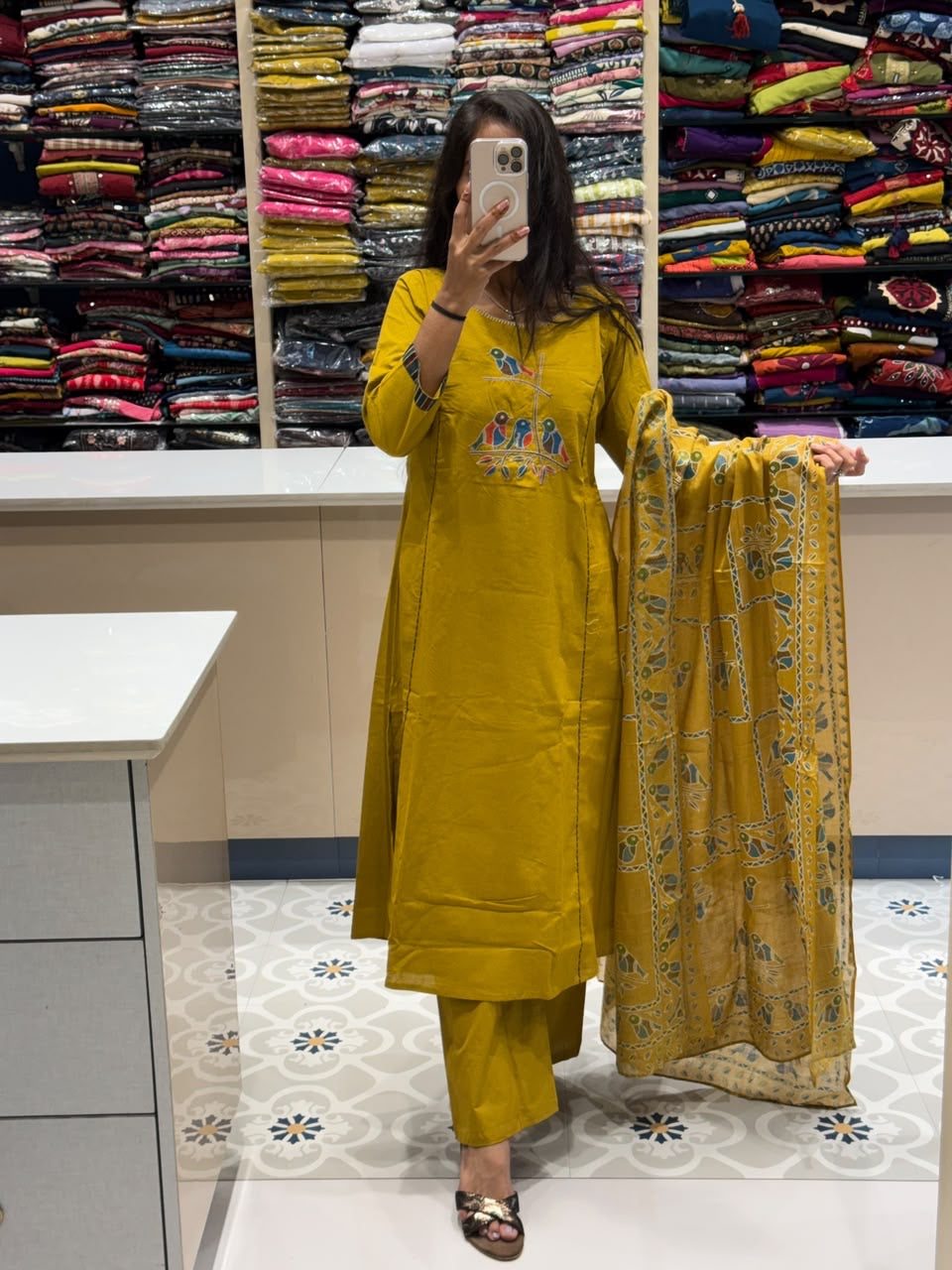 Bird Duppata Dress: 302