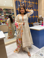 Jamdani White Anarkali: 268