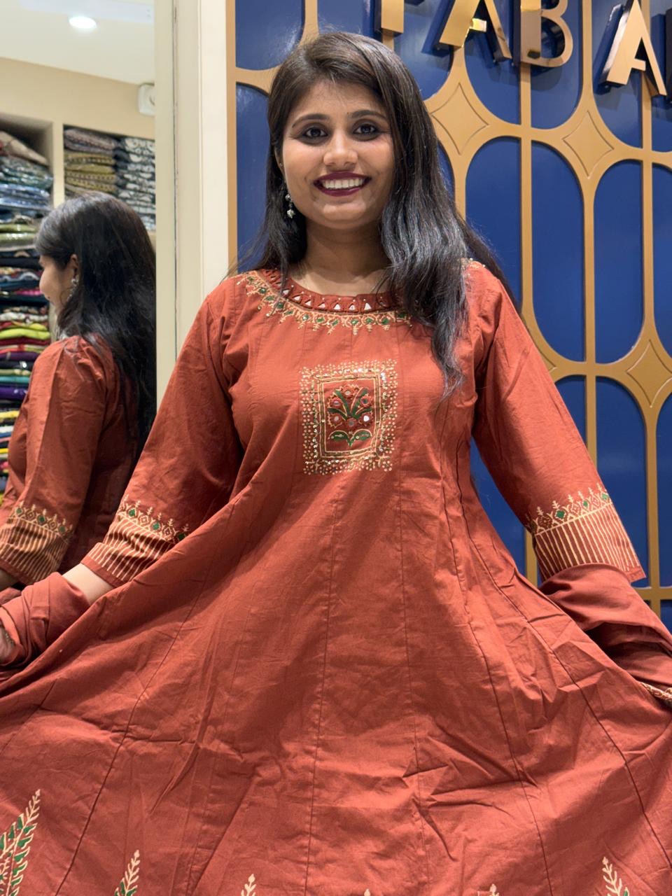 Anarkali with Mirror Work: 246