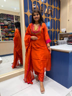 Orange Banaras Mul Chanderi: 227