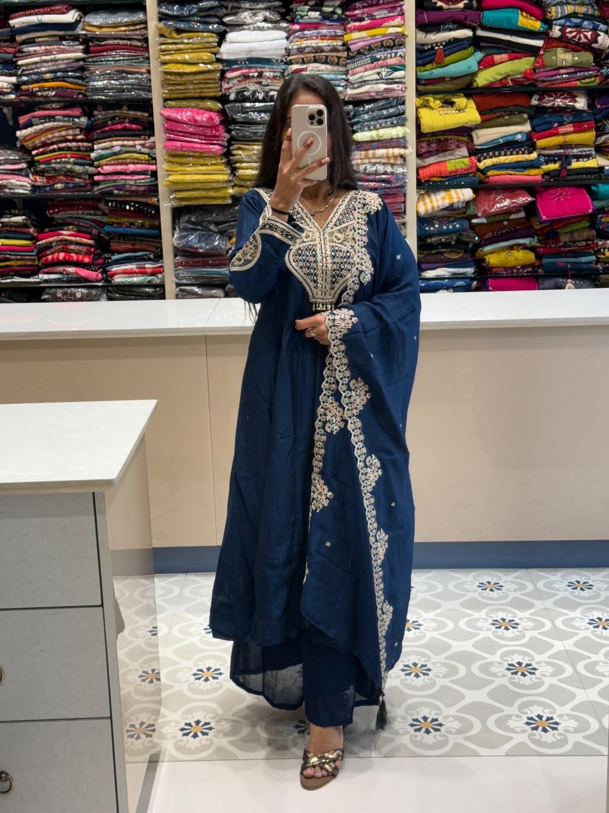 Pashmina Anarkali Dress: 222