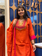 Orange Banaras Mul Chanderi: 227