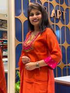 Orange Banaras Mul Chanderi: 227