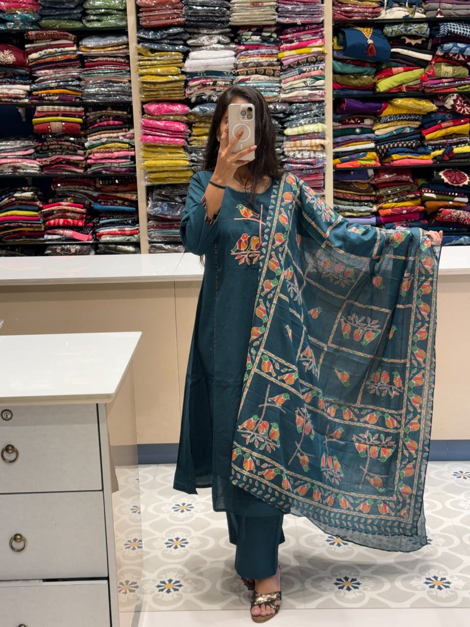 Bird Duppata Dress: 302