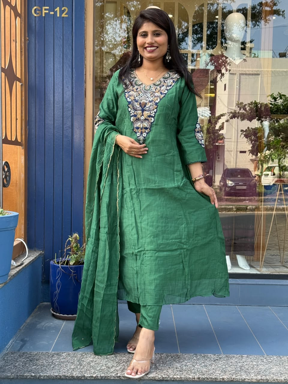 Kelly Mul Chanderi Suit: 372