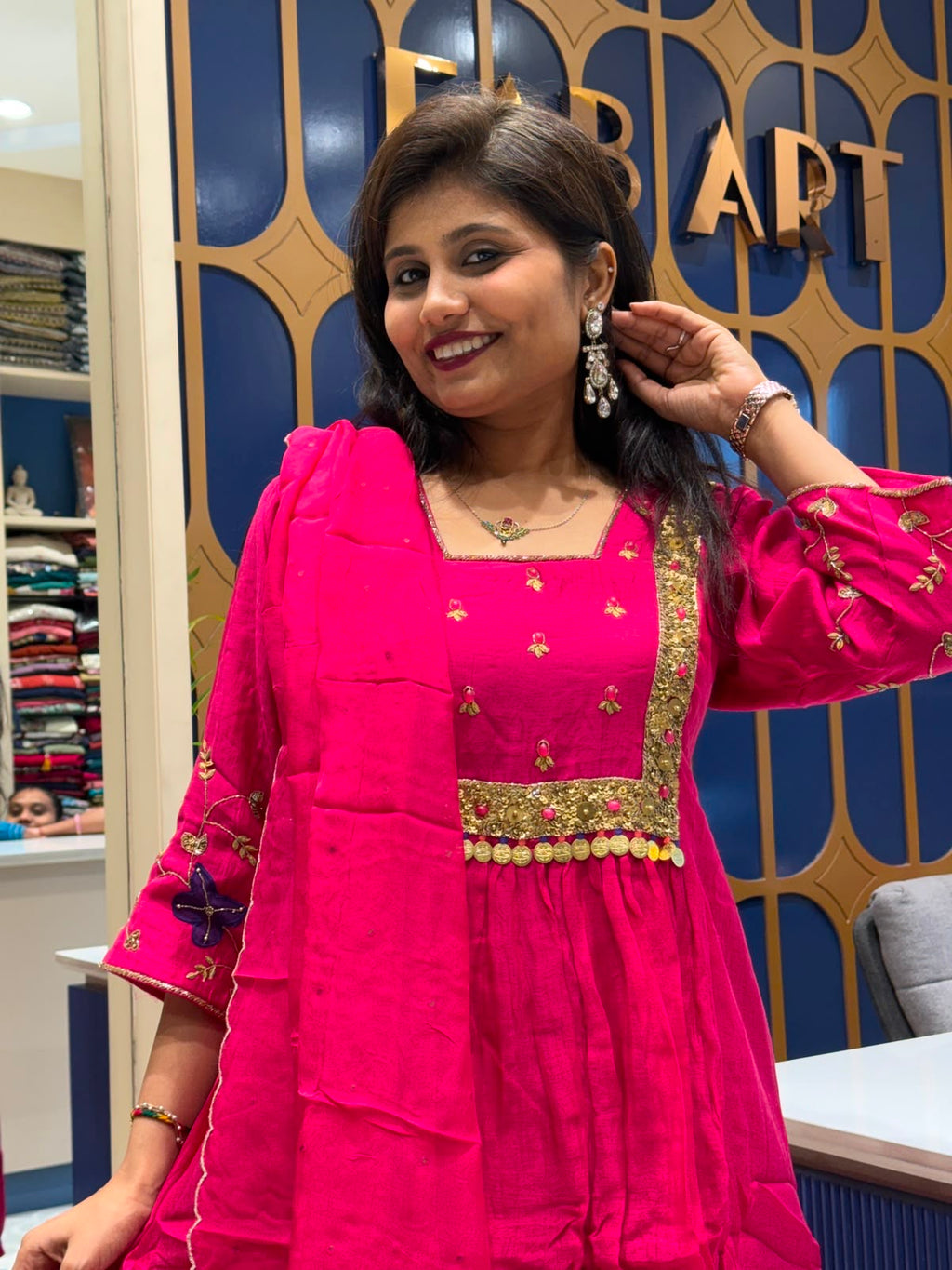 Preety Pink Mul Chanderi: 198