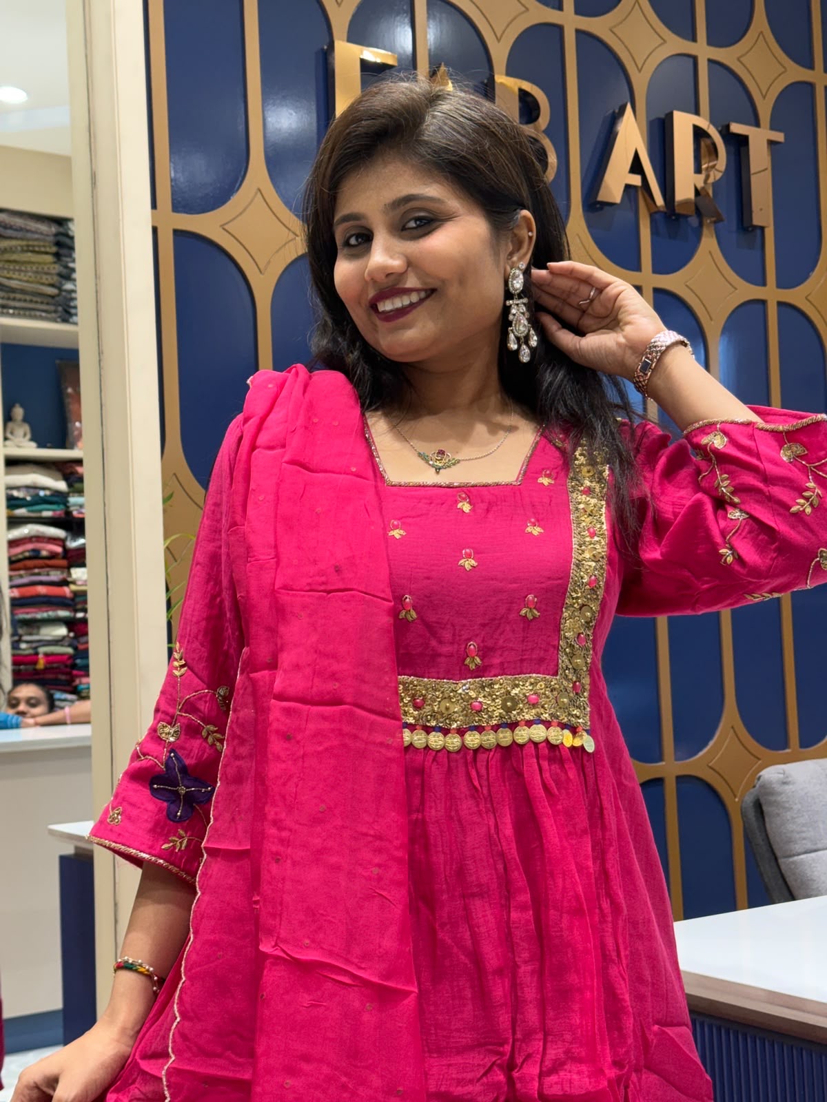Preety Pink Mul Chanderi: 198