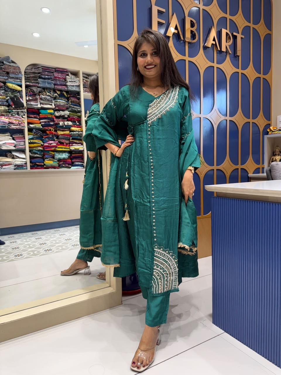Parvati Mul Chanderi Dress: 316