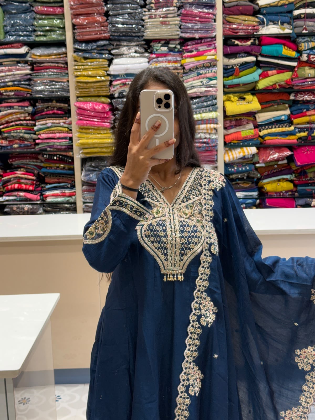 Pashmina Anarkali Dress: 222