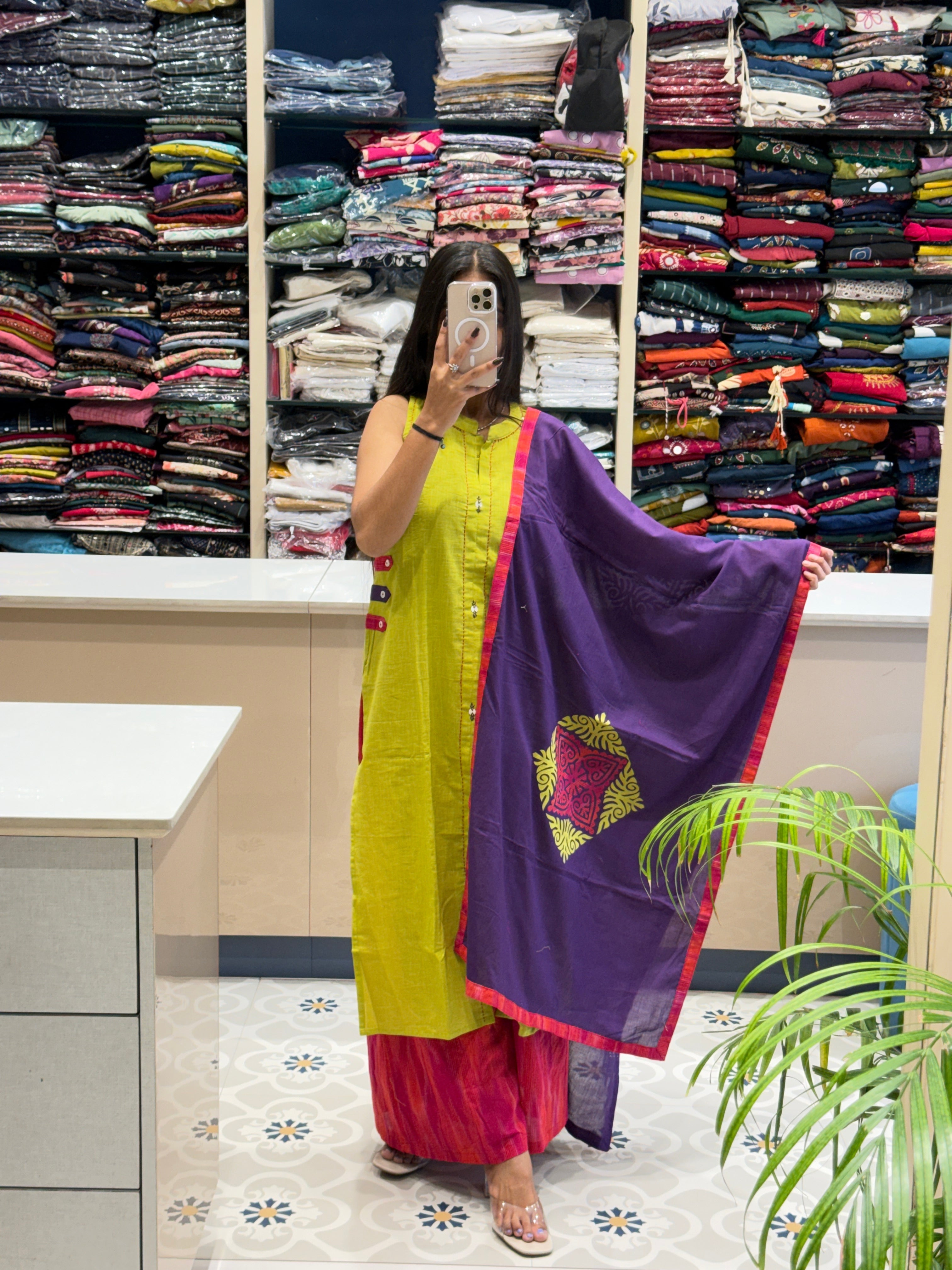 Super Hit Jamdani Dress: 0098
