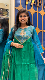 Rangmahal Pure Banarasi Mul Chanderi Colour Blocking Suit: 208