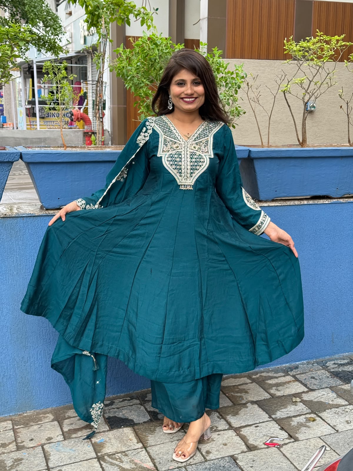 Pashmina Anarkali Dress: 223