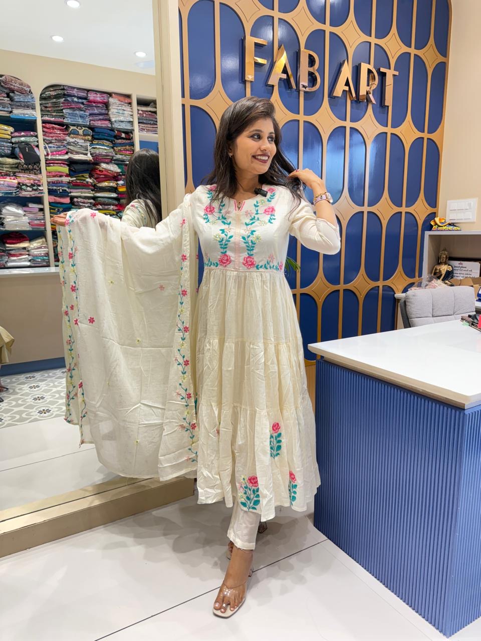 Mul Mul Cotton Anarkali: 275