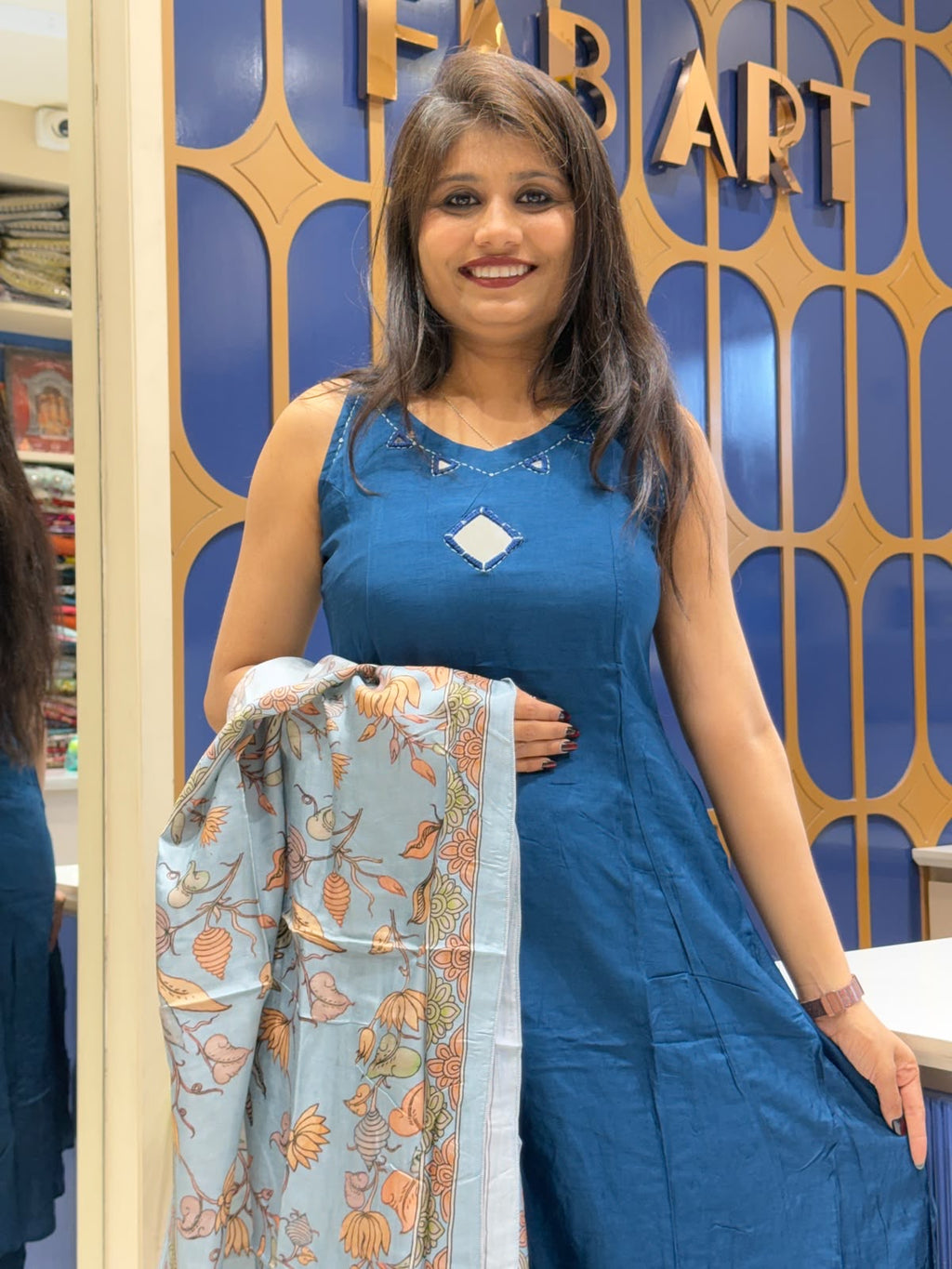Kalamkari Silk Duppata: 358