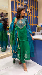 Rangmahal Pure Banarasi Mul Chanderi Colour Blocking Suit: 208