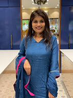 Blue Mul Chanderi: 265