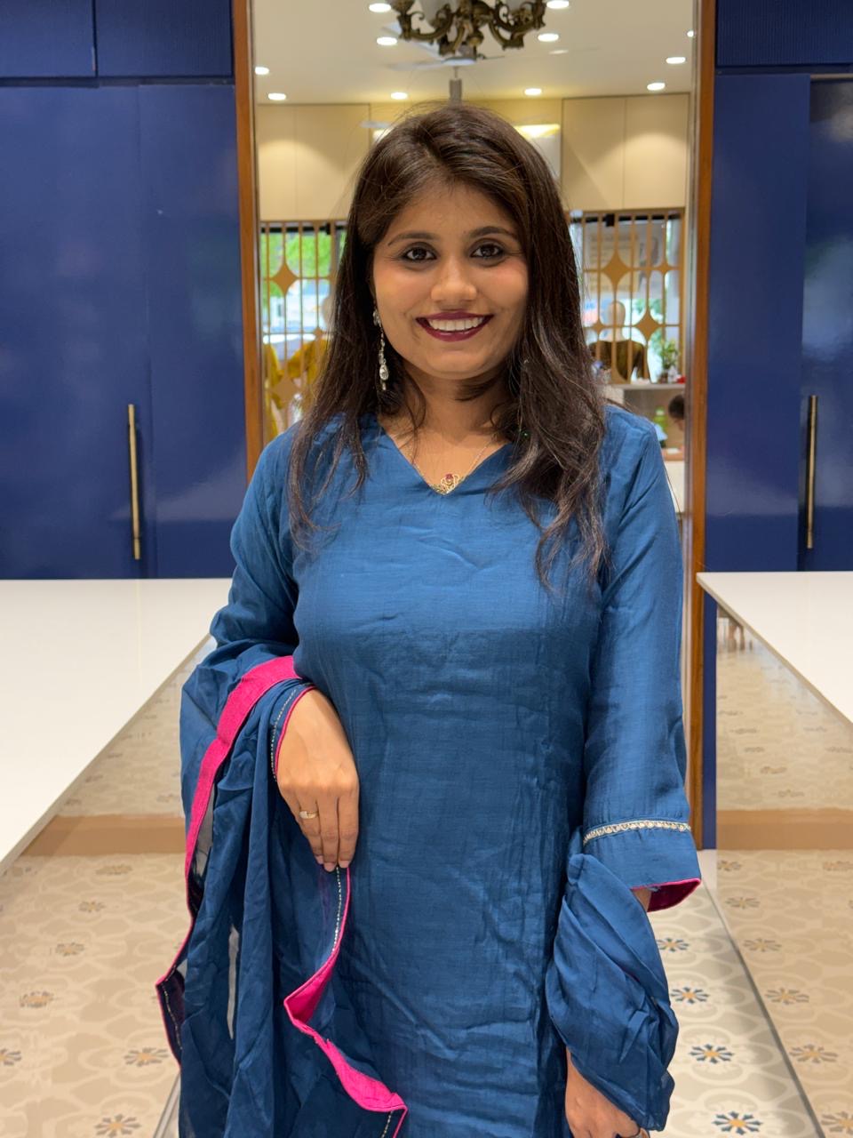 Blue Mul Chanderi: 265
