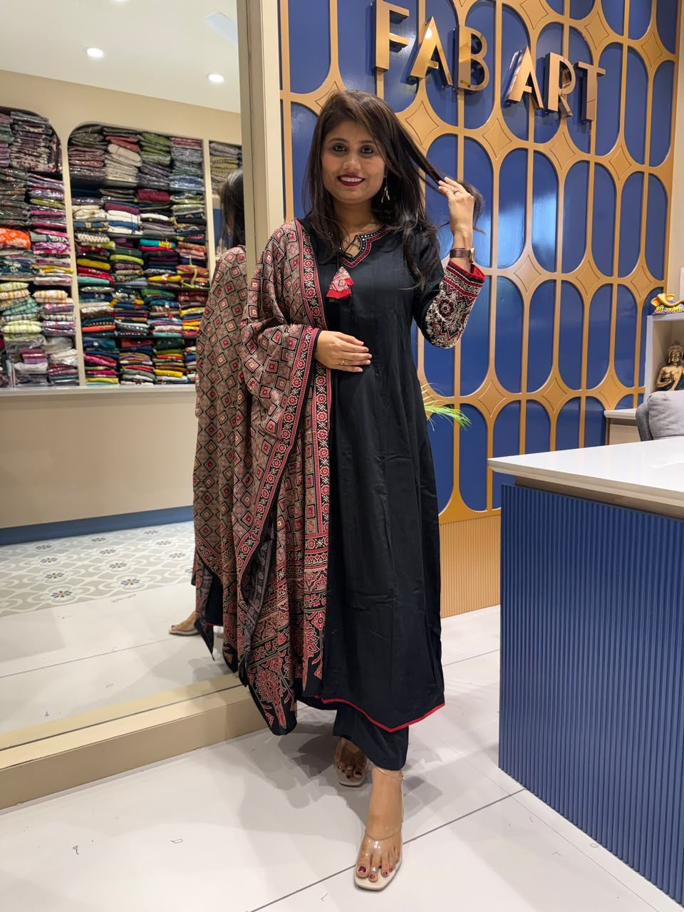Ajarakh Duppata Set: 339