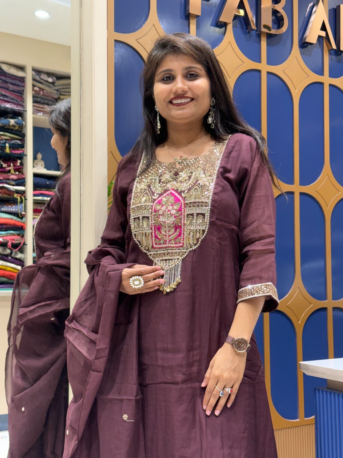 Radhika Pure Banarasi Mul Chanderi: 180