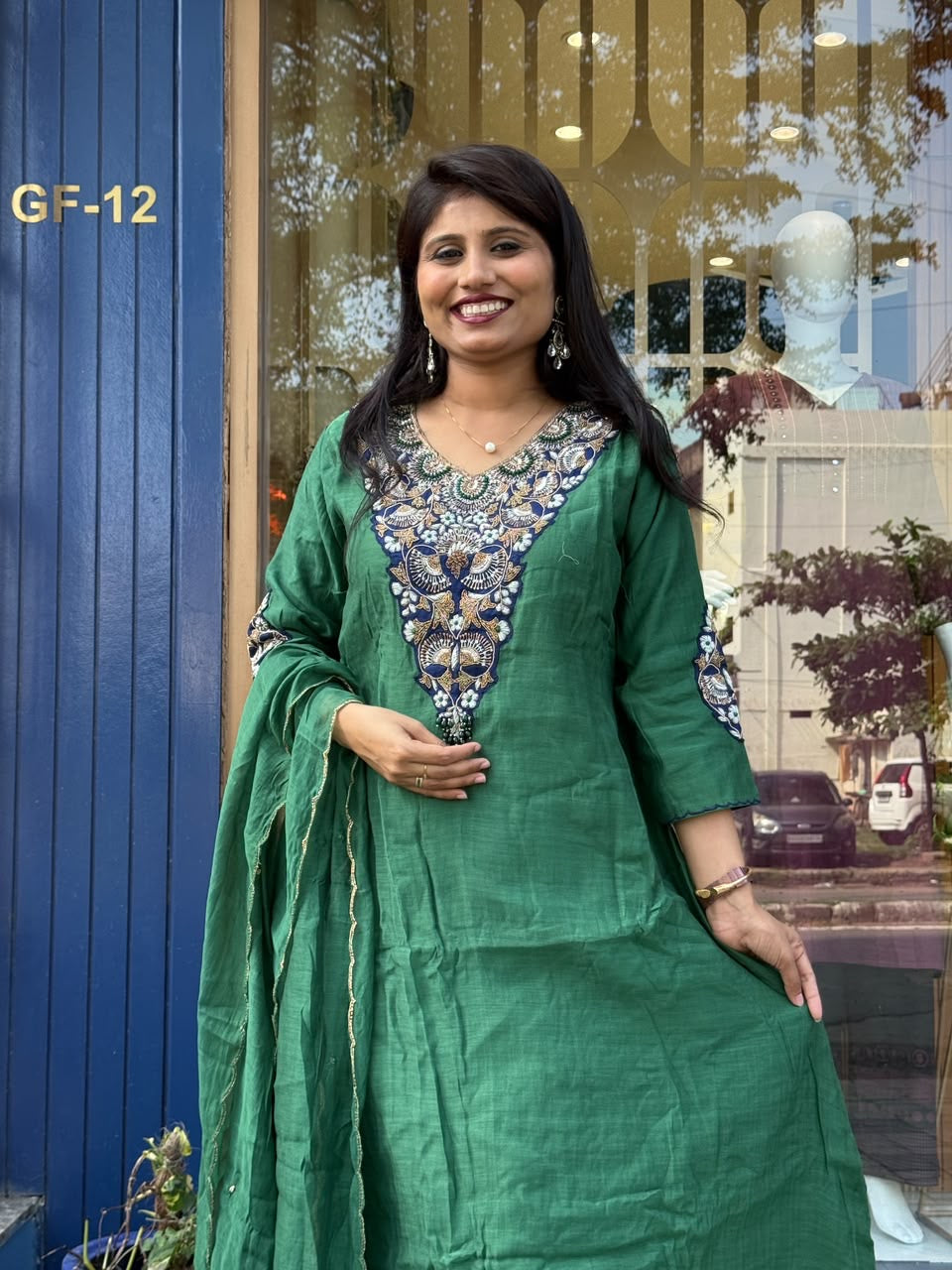 Kelly Mul Chanderi Suit: 372