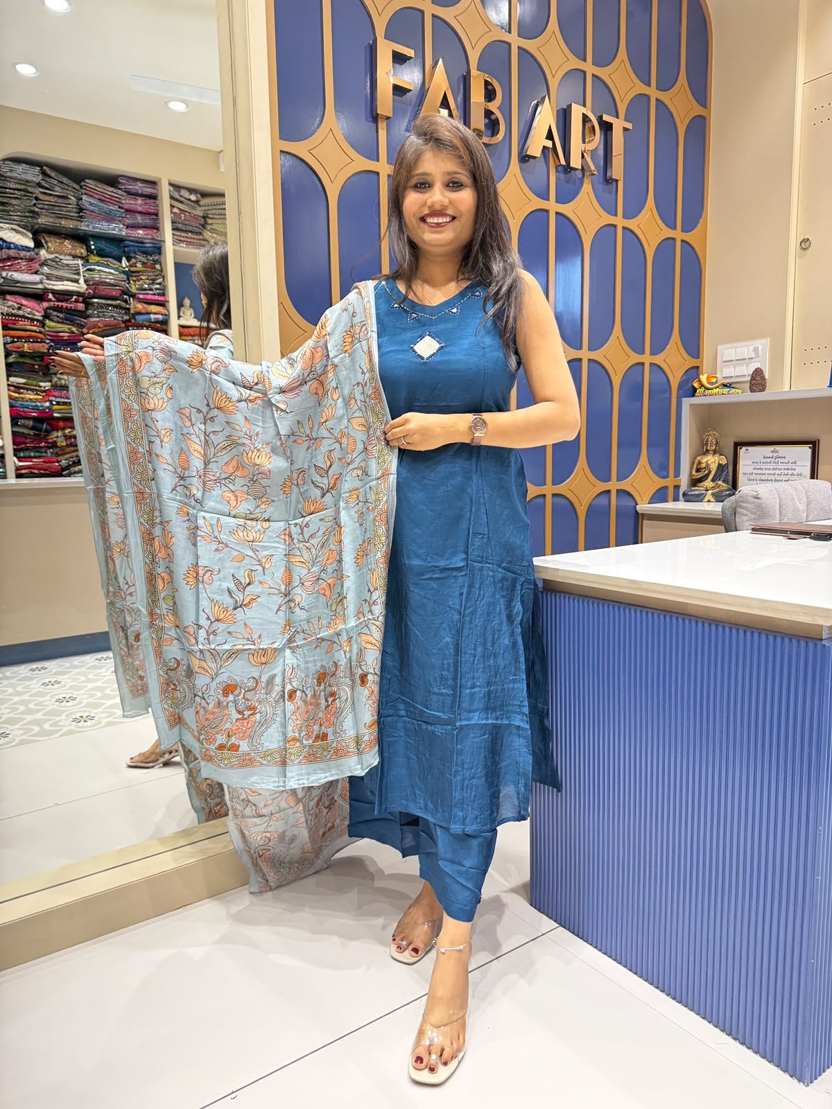 Kalamkari Silk Duppata: 358