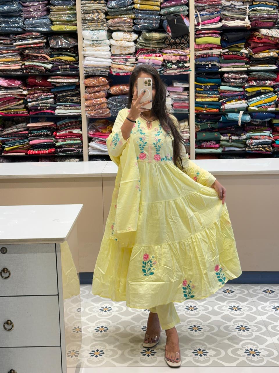 Mul Mul Cotton Anarkali: 275