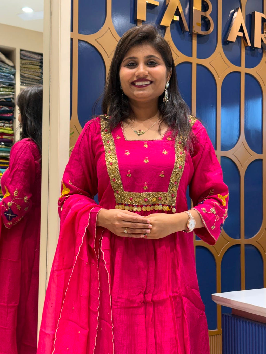 Preety Pink Mul Chanderi: 198