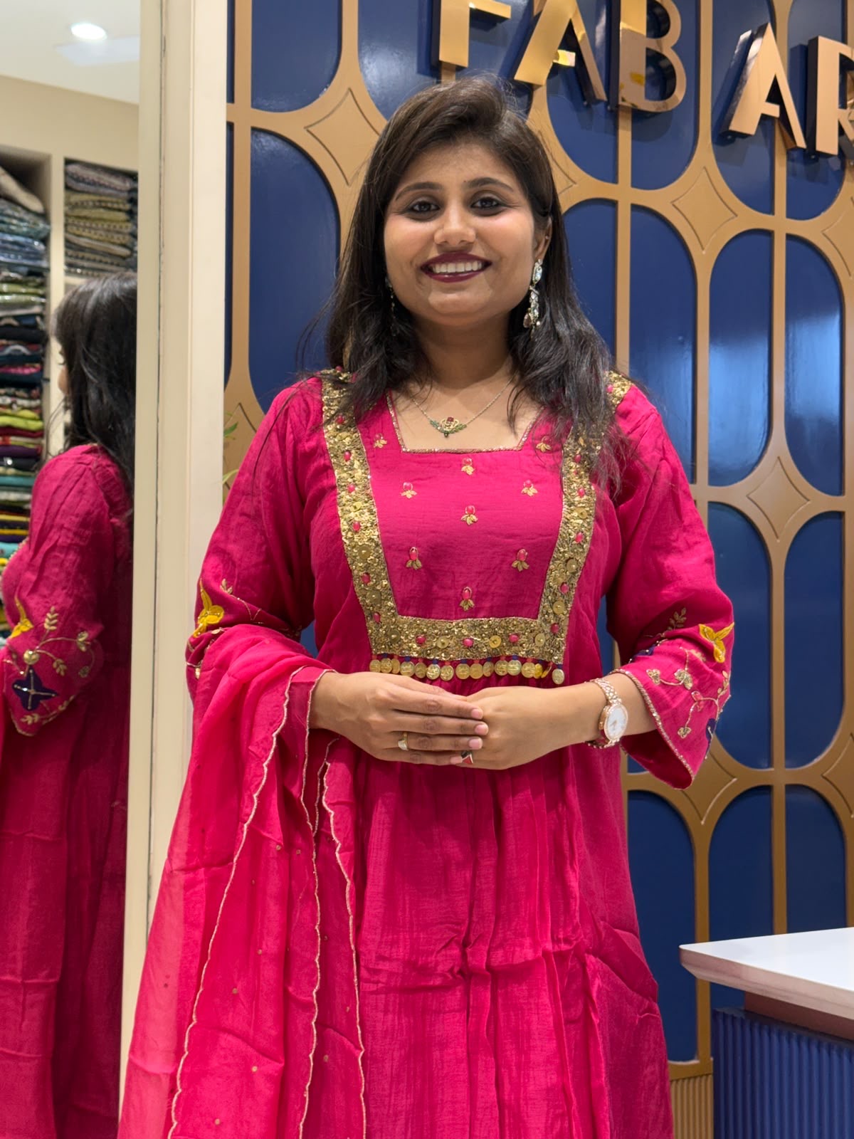 Preety Pink Mul Chanderi: 198