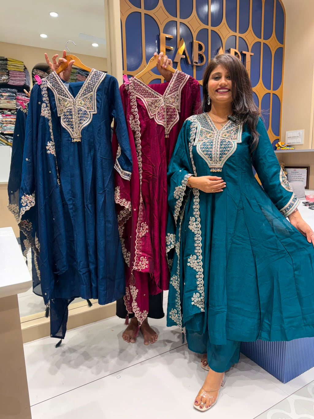 Pashmina Anarkali Dress: 222