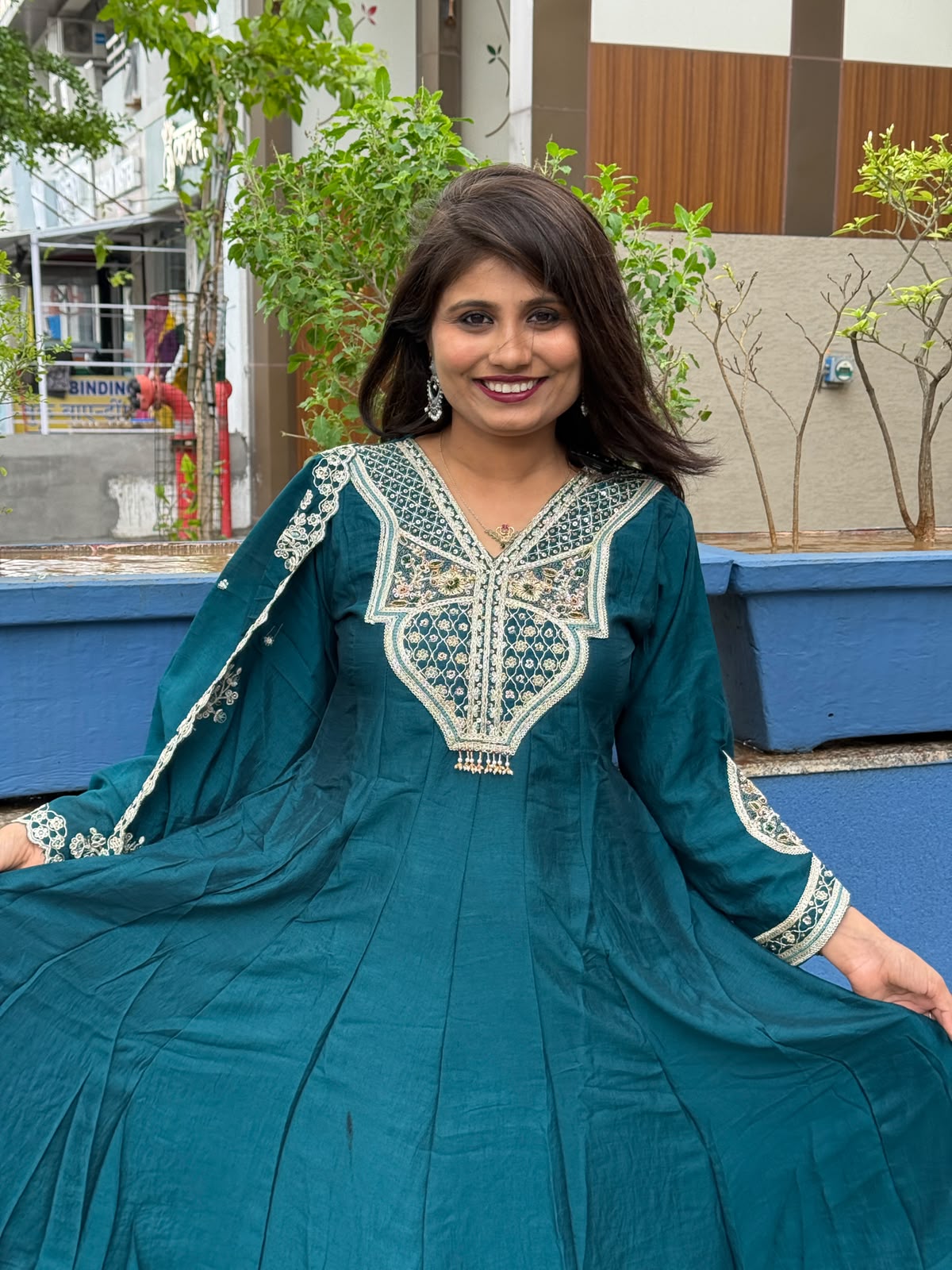 Pashmina Anarkali Dress: 223