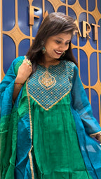 Rangmahal Pure Banarasi Mul Chanderi Colour Blocking Suit: 208