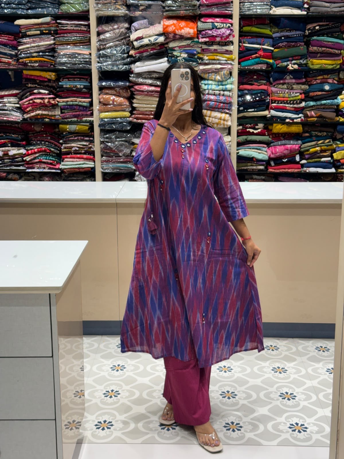 Ikkat Designer Two-Set: 196