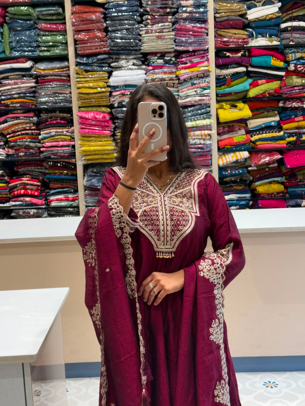 Pashmina Anarkali Dress: 222