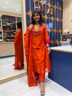 Orange Banaras Mul Chanderi: 227