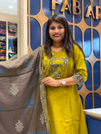 Contrast Duppata Dress: 226