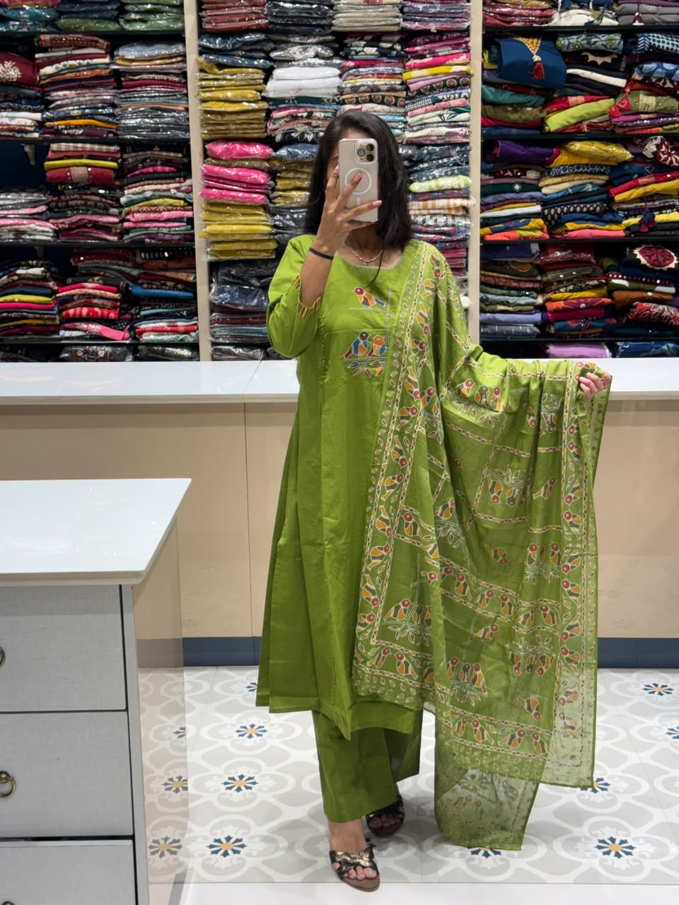 Bird Duppata Dress: 302