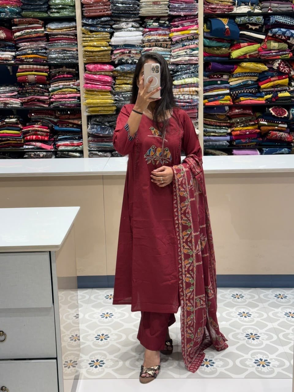 Bird Duppata Dress: 302
