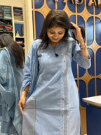 Denim Look Duppata Dress: 318