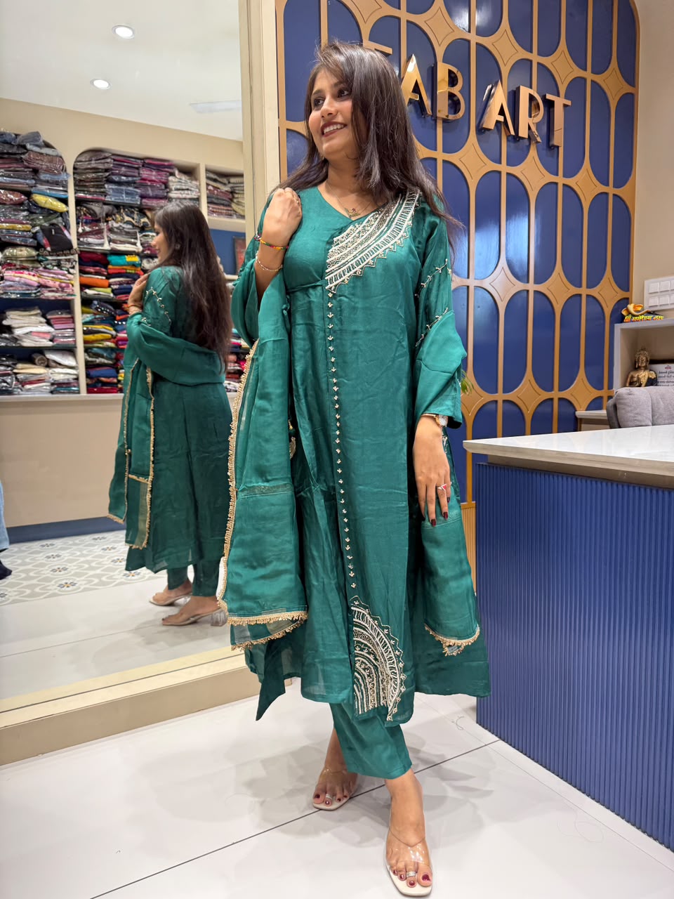 Parvati Mul Chanderi Dress: 316